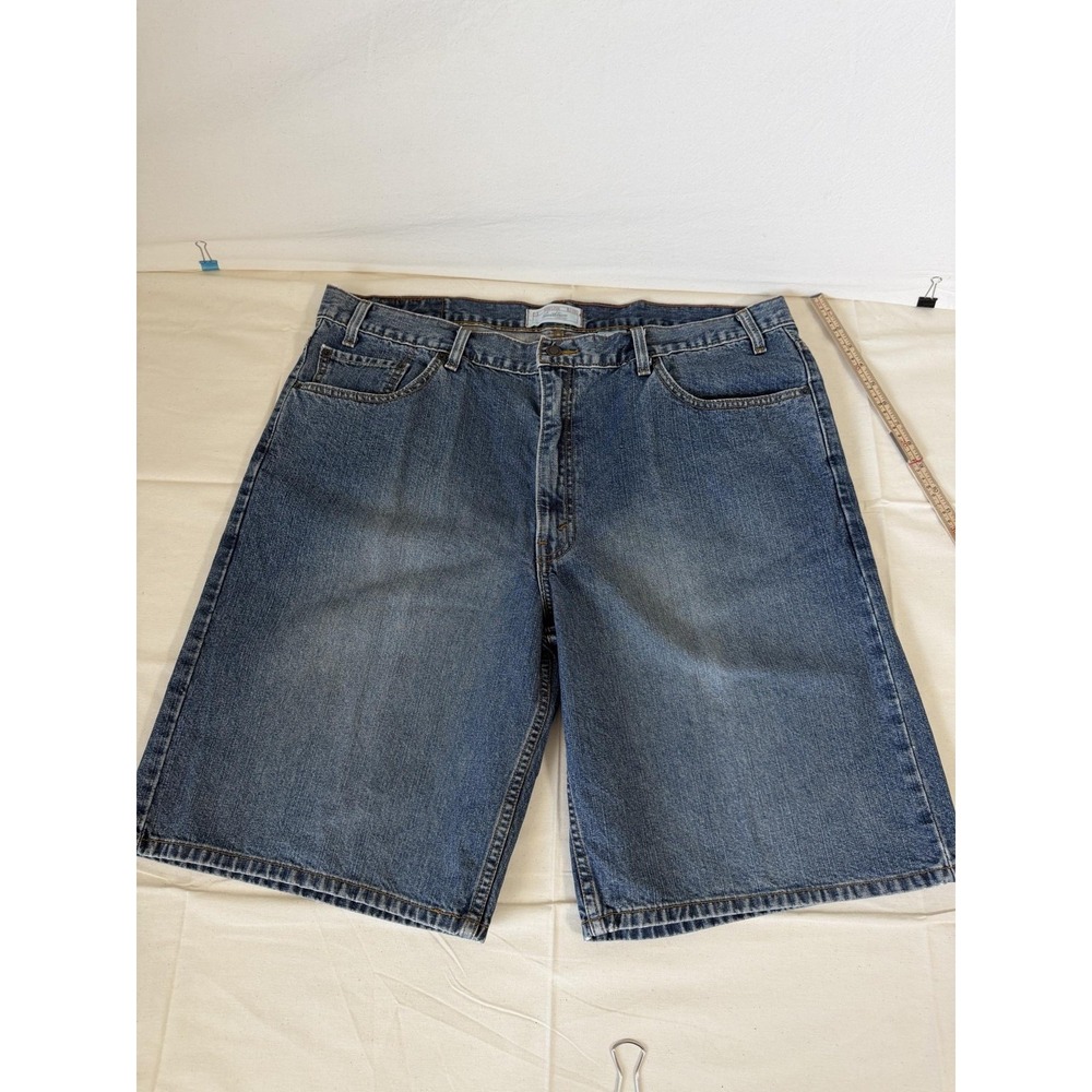Levi Strauss Signature Shorts Mens 40 Blue Denim Bermuda Relaxed Fit 5 Pocket